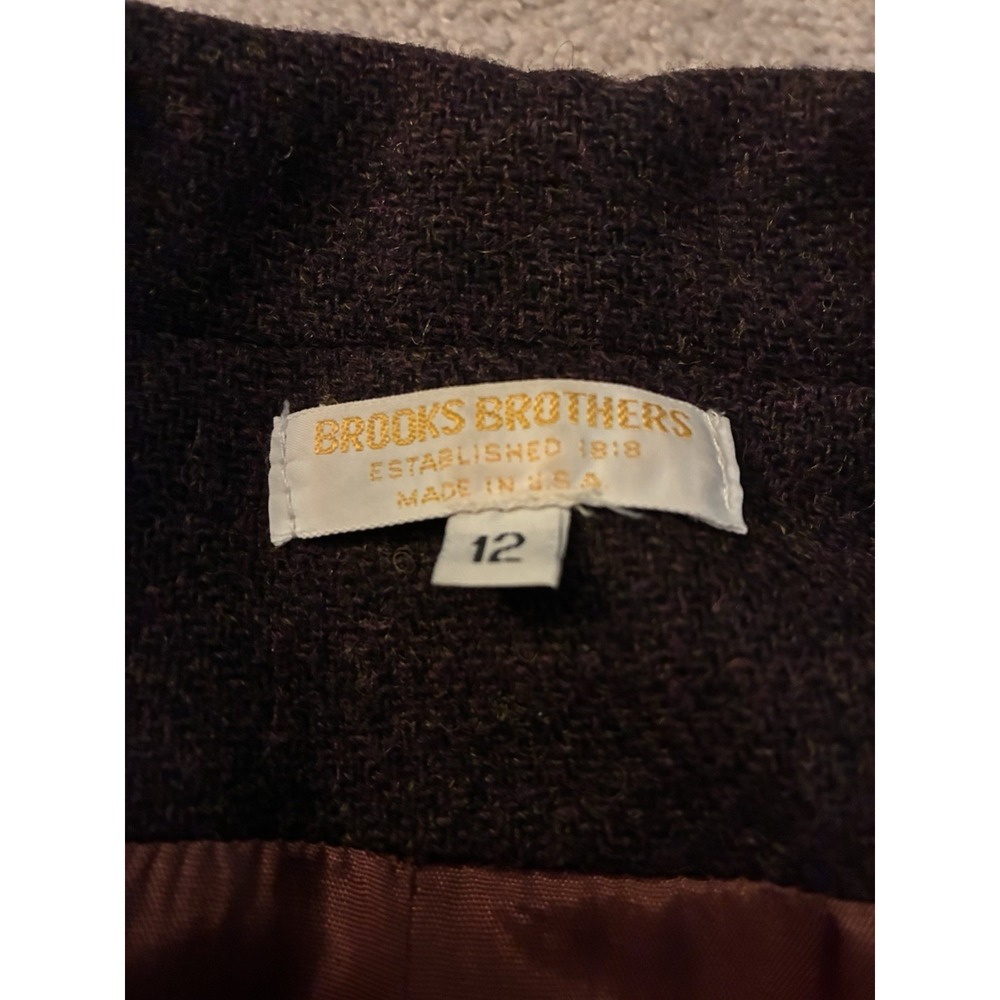 Brooks Brothers Women's Brow  Suit Jacket Blazer, Vintage 100% Wool, Size 12 - Picture 3 of 7